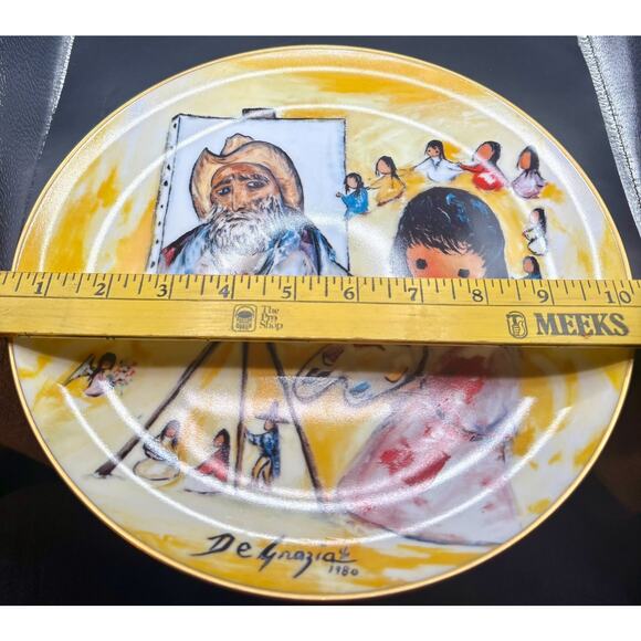 De Grazia Little Girl Paints De Grazia 1984 10" Collector Plate 5146/12500 - Picture 4 of 5